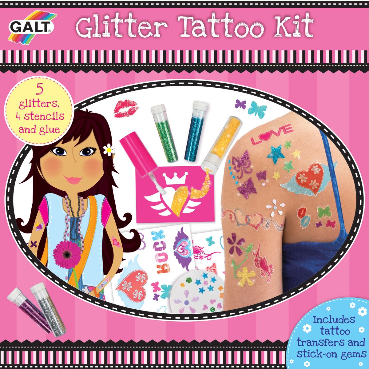 Glitter Tattoo Kit Galt Make & Do Mulberry Bush