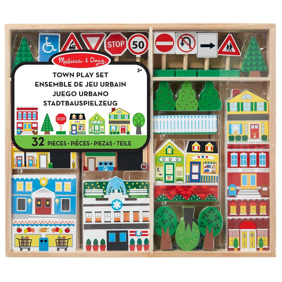 Town Playset Melissa & Doug Wooden Toys for Toddlers