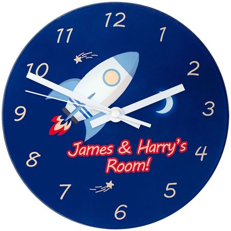 Picture of Rocket To The Moon - Personalised Wall Clock