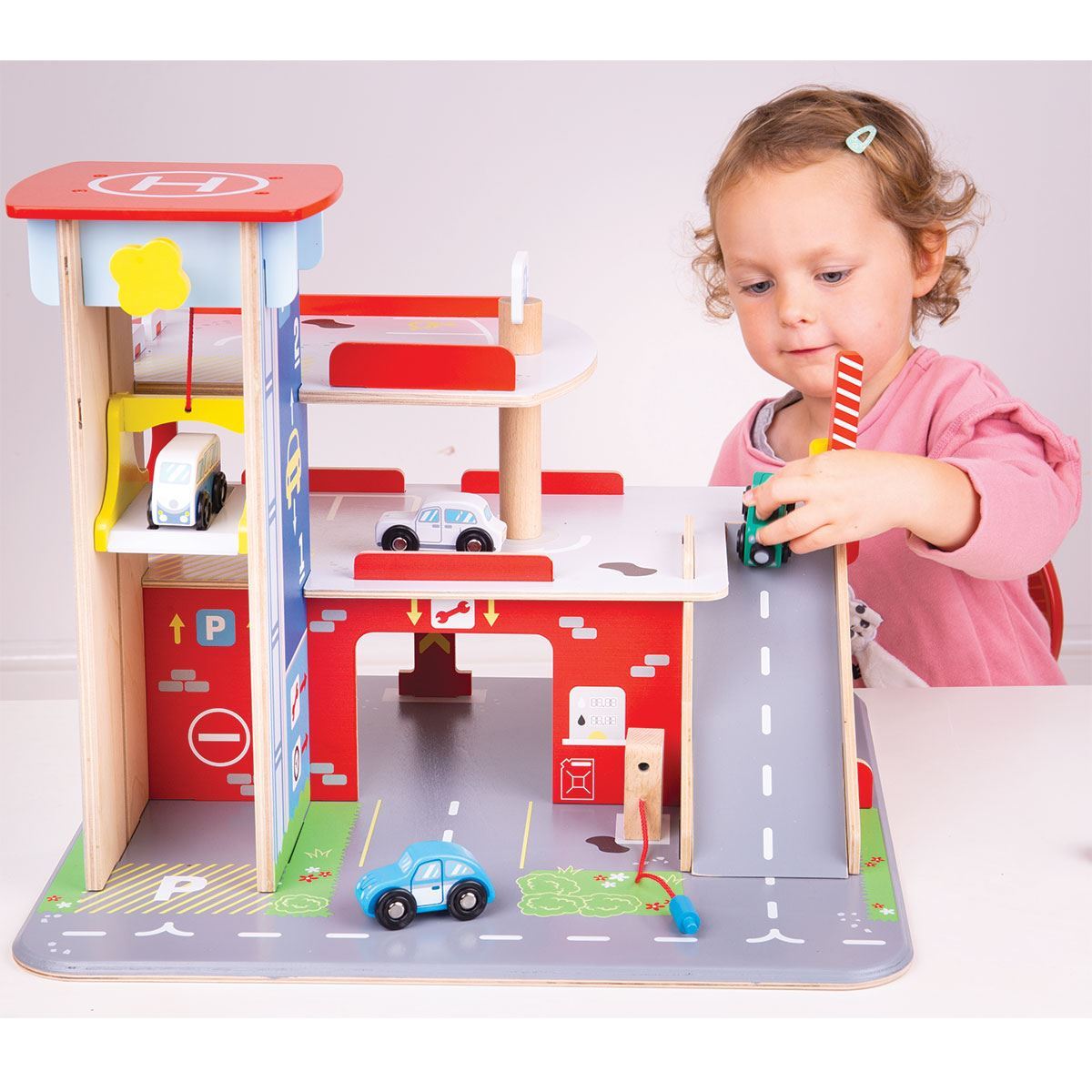 Park & Play Garage | Bigjigs (JT153) | Wooden Toy Garages