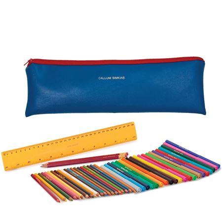 Picture of Jumbo Zipped Pencil Case Set - Blue
