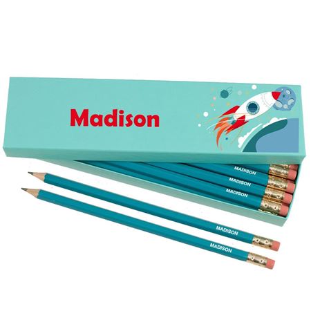 Picture of Box of 12 Named HB Pencils - Space Adventure
