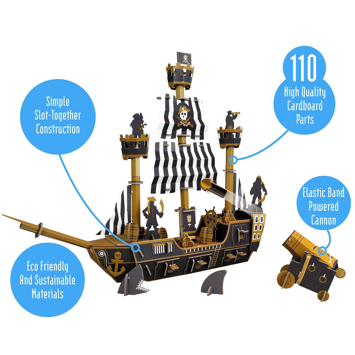 Build Your Own Pirate Ship Kit Paper Engine Make & Do